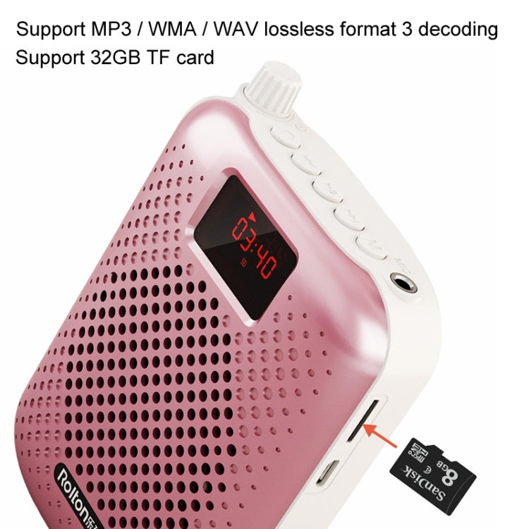 Rolton K500 Bluetooth Audio Speaker Megaphone Voice Amplifier Support FM TF Recording(Black)