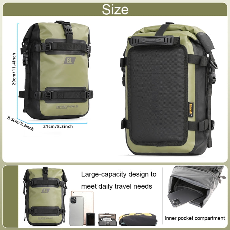 Rhinowalk MT2206 6L Water-resistant Motorcycle Bumper Bag Outdoor Riding Bag(Black)