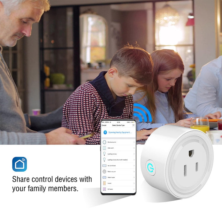 Tuya Smart App Wifi Smart Socket Phone Remote Timing Voice Switch Supports Alexa US Plug, Style: 20A Power Model