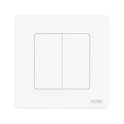 Tuya ZigBee Smart Single-fire Zero-fire Sharing Timing Voice Wall Switch EU Plug, Style: 2 Ways (White Scene Casual Post)