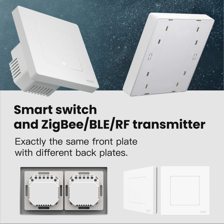 Tuya ZigBee Smart Single-fire Zero-fire Sharing Timing Voice Wall Switch EU Plug, Style: 4 Ways (White Scene Casual Post)