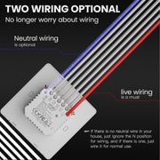 Tuya ZigBee Smart Single-fire Zero-fire Sharing Timing Voice Wall Switch EU Plug, Style: 4 Ways (Gray Scene Casual Post)