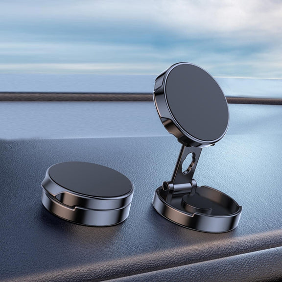Multi-Angle Positioning Car Folding Circular Car Magnetic Suction Bracket(Black)