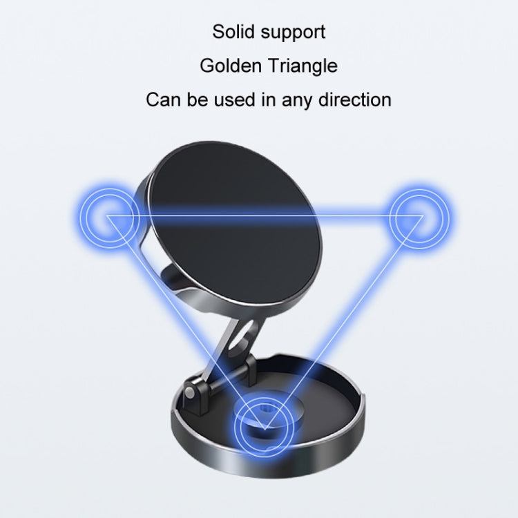 Multi-Angle Positioning Car Folding Circular Car Magnetic Suction Bracket(Silver)
