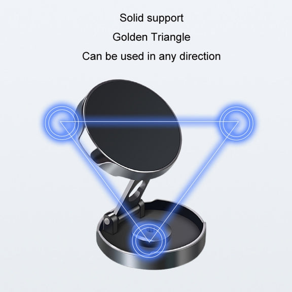 Multi-Angle Positioning Car Folding Circular Car Magnetic Suction Bracket(Silver)
