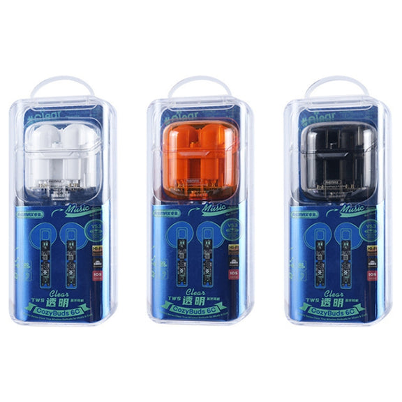 REMAX CozyBuds 6C TWS Transparent Cabin Low Delay Wireless Bluetooth Headset(Orange)