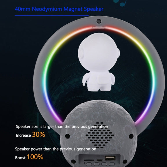 Y-598 Suspended Astronaut Bluetooth Speaker RGB Light Subwoofer Ornament,Spec: 598B Golden+Gift Bag