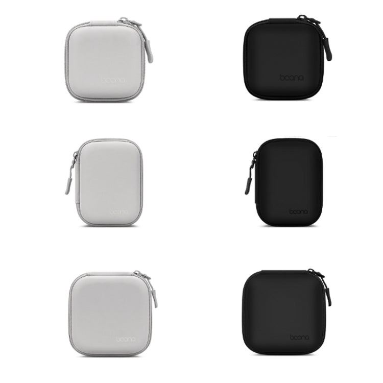 Baona BN-F003 Leather Digital Headphone Cable U Disk Storage Bag, Specification: Rectangular Black