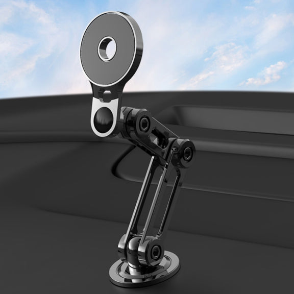 Car Desktop Folding Magnetic Suction Stretch Live Mobile Phone Holder(Black)