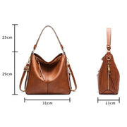 7871 Large Capacity Adjustable Leather Tote Bag Multi-compartment Shoulder Bag, Color: Black