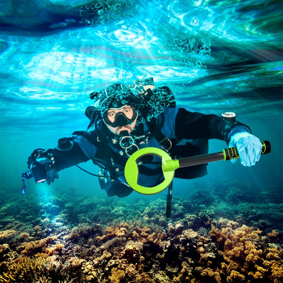 Goint Water-resistant Handheld Metal Detector Underwater Treasure Hunter Detector(IP760 Green Round)
