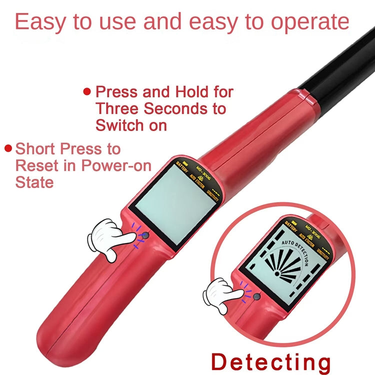 Goint MD3006 Metal Detector Outdoor Treasure Hunter Toys Children Science Detector(Red)