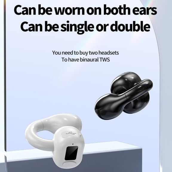 M10 IPX5 Water-resistant Ear Clip Bluetooth Earphones, Style: Doble Black
