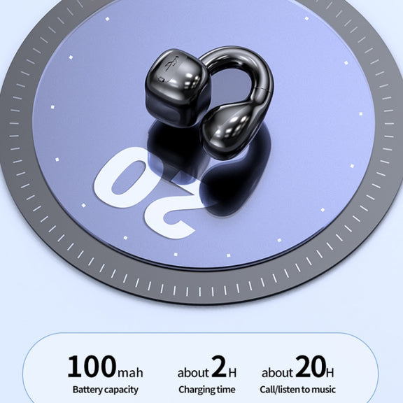 M10 IPX5 Water-resistant Ear Clip Bluetooth Earphones, Style: Doble Green