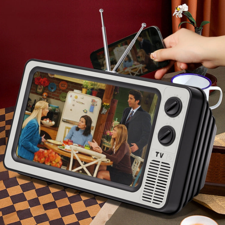 Retro TV Mobile Phone Screen Video Amplifier Mobile Phone Holder(Brown Wood)