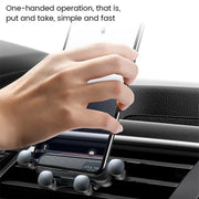 S03 Vehicle Air Outlet Gravity Navigation Mobile Phone Holder, Color: White Eagle Mouth