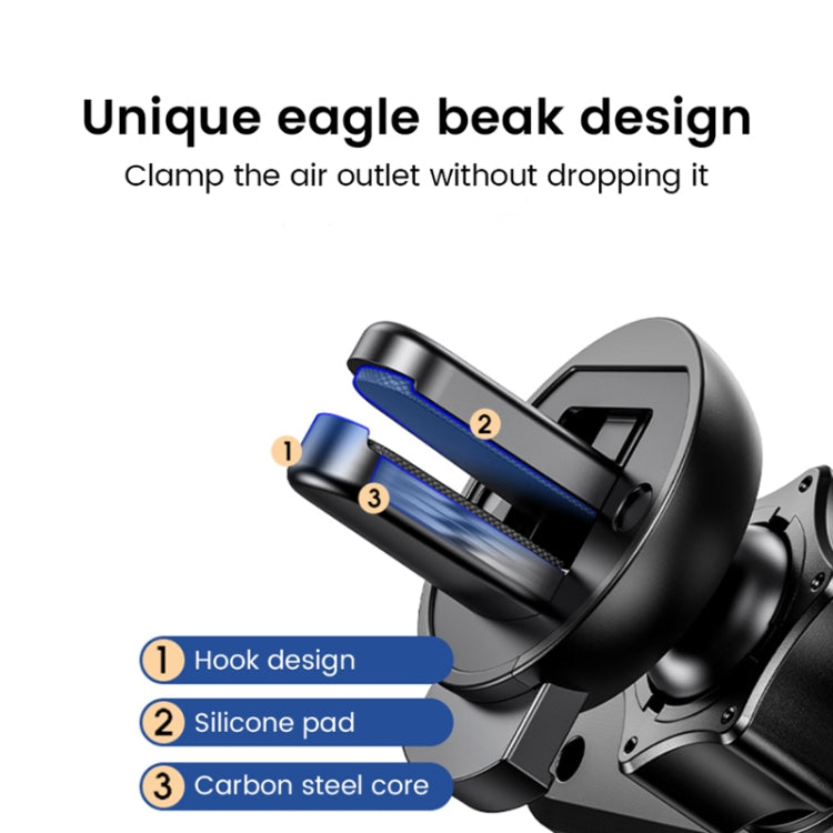 S03 Vehicle Air Outlet Gravity Navigation Mobile Phone Holder, Color: White Eagle Mouth