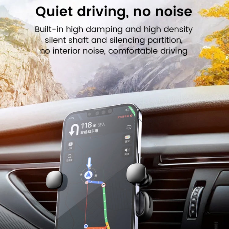 S03 Vehicle Air Outlet Gravity Navigation Mobile Phone Holder, Color: White Eagle Mouth