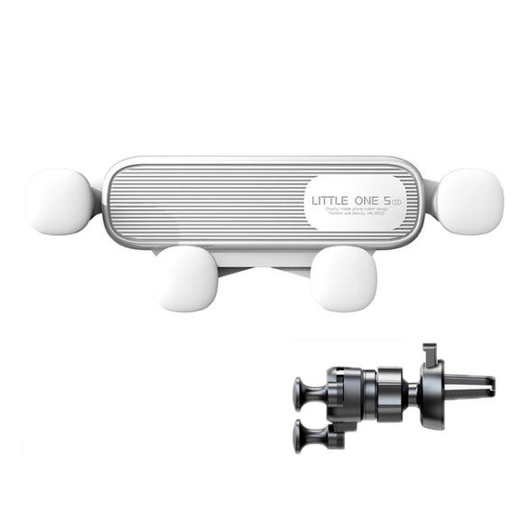 S03 Vehicle Air Outlet Gravity Navigation Mobile Phone Holder, Color: White Eagle Mouth
