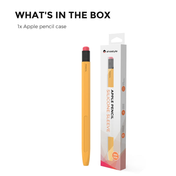 For Apple Pencil 1 AhaStyle PT180-2 Silicone Protective Case Anti-Slip And Anti-Drop Capacitive Pen Case(Yellow)