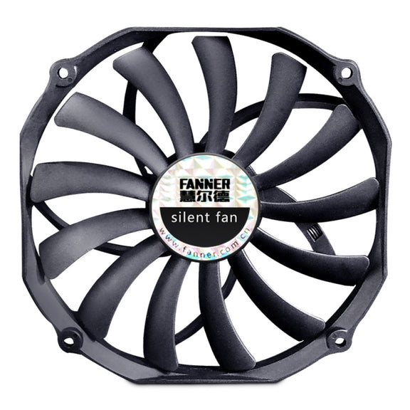 FANNER Ice Soul F14015 4PIN PWM Ultra-thin Chassis Fan Desktop Computer Radiator(Black)