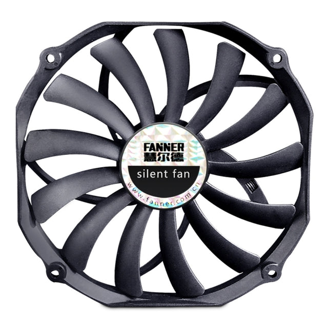 FANNER Ice Soul F14015 4PIN PWM Ultra-thin Chassis Fan Desktop Computer Radiator(Black)