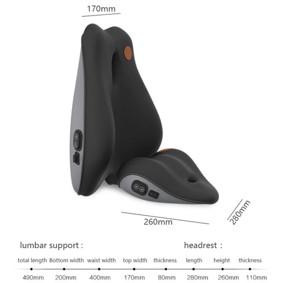 SR-21 Car Lumbar Cushion Headrest Seat Memory Foam Accessories, Style: Massage Headrest (Black)