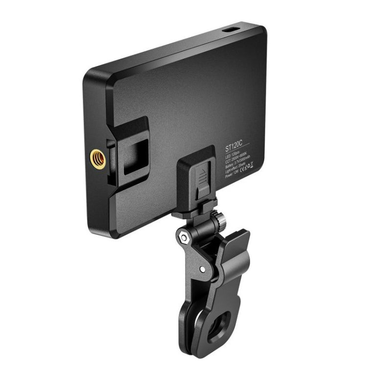 ST-120C Mobile Phone Tablet Clip Fill Light Selfie Live Camera Portable Camera Lighting(Black)