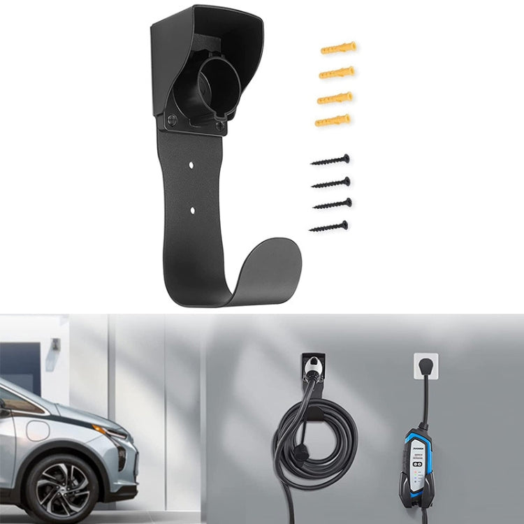 EV Charger Cable Holder Electric Car Charging Cable Organizer for J1772 Plug(Black)