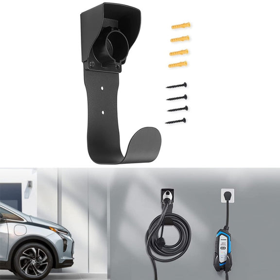EV Charger Cable Holder Electric Car Charging Cable Organizer for J1772 Plug(Black)