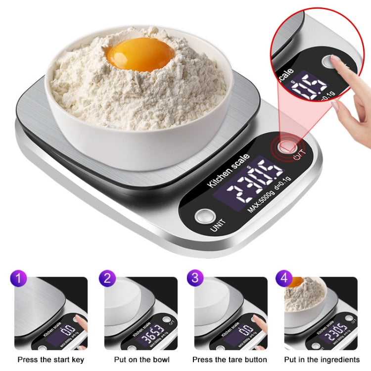 Small Multifunctional Kitchen High Precision Electronic Scale LCD Digital Display Food Scale, Model: 3kg/ 0.1g