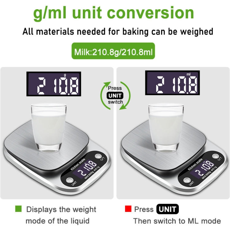 Small Multifunctional Kitchen High Precision Electronic Scale LCD Digital Display Food Scale, Model: 10kg/ 1g