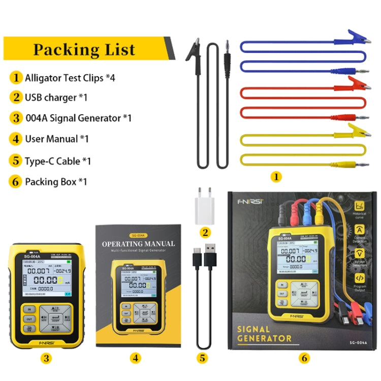 FNIRSI SG-004A 4-20mA Multi-Function Signal Generator Current Pressure Thermal Resistance Calibrator, EU Plug