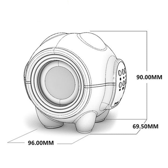M18 Mini Space Panda Shape Wireless Bluetooth Speaker Desktop Portable Cartoon Audio(Black)