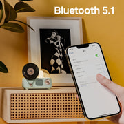 Y02 Retro Vinyl Record Player Wireless Bluetooth Speaker Ambient Light Aromatherapy Bluetooth Audio(White)