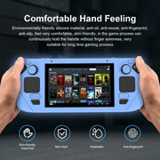For Steam Deck Game Controller Soft Silicone Protective Cover Case With 4pcs Key Cap(Luminous Blue)