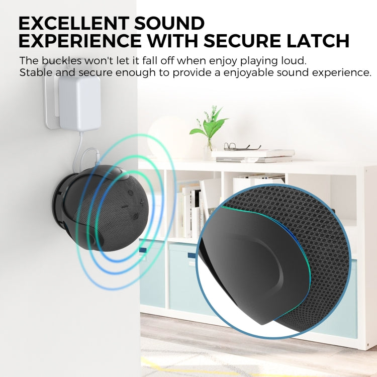 For Amazon Echo Dot 4/5 AhaStyle PT183 Speaker Wall Storage Stand(Black)