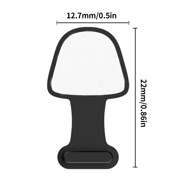 10pcs USB-C/Type-C  Mobile Phone Charging Port Silicone Anti-Dust Plug Back-adhesive Loss-proof Cover(Black)