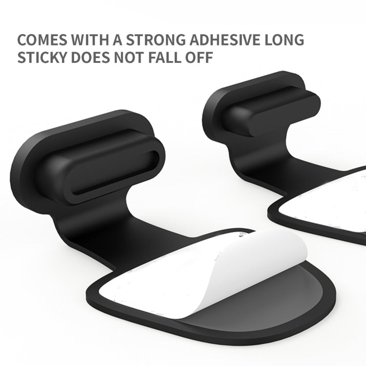 10pcs 8 Pin  Mobile Phone Charging Port Silicone Anti-Dust Plug Back-adhesive Loss-proof Cover(Black)