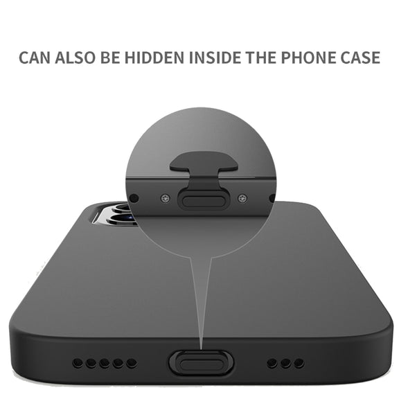 10pcs 8 Pin  Mobile Phone Charging Port Silicone Anti-Dust Plug Back-adhesive Loss-proof Cover(Black)