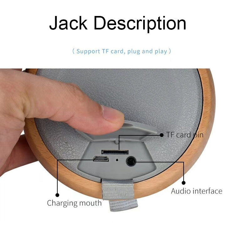 BT810 Small Outdoor Portable Wooden Bluetooth Speaker Support TF Card & 3.5mm AUX(Black)