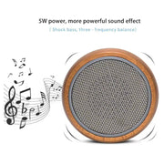 BT810 Small Outdoor Portable Wooden Bluetooth Speaker Support TF Card & 3.5mm AUX(Black)