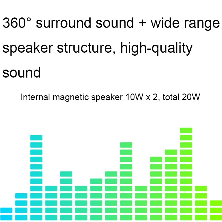BT808 20W Desktop Computer Bluetooth Speaker 3D Stereo Sound Effect Home Speaker(Black)