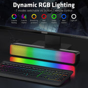 E-3562 Desktop Long Strip Multifunctional RGB Colorful Light Bluetooth Wireless Speaker(Black)