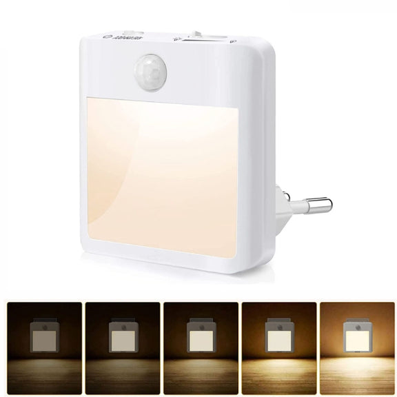 NL2101 Motion Sensor LED Night Light AC Plug Dimming Sleep Lights,Spec: Warm White EU Plug