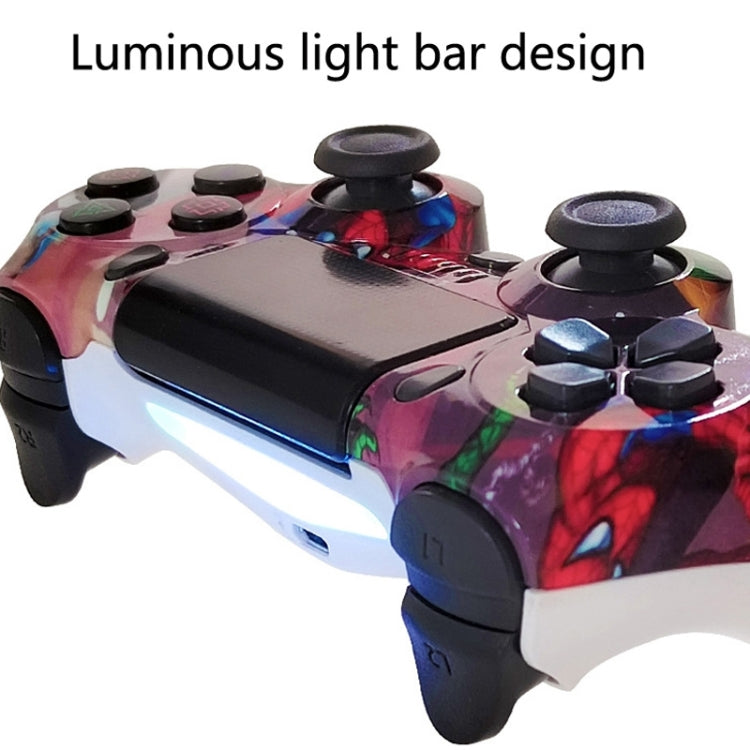 For PS4 Wireless Bluetooth Game Controller With Light Strip Dual Vibration Game Handle(Star Red)