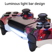 For PS4 Wireless Bluetooth Game Controller With Light Strip Dual Vibration Game Handle(Star Red)