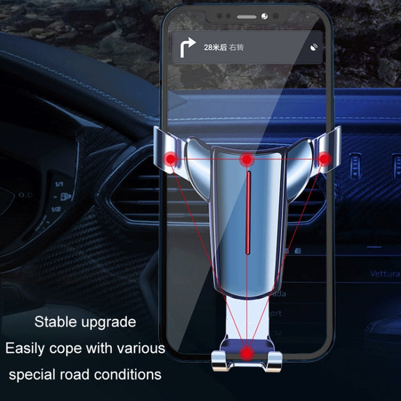 Air Outlet Triangular Gravity Sensor Car Mobile Phone Holder, Color: Golden Olecranon Clip