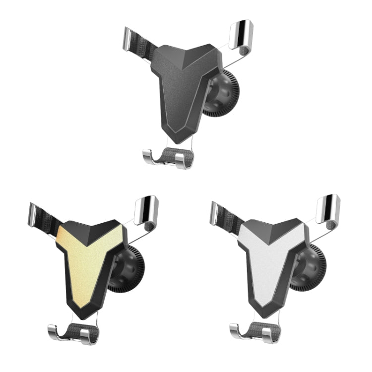 Gravity Navigation Car Air Outlet Triangular Mobile Phone Holder(Silver)