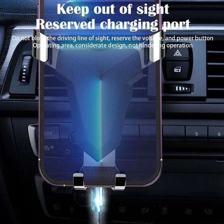 Gravity Navigation Car Air Outlet Triangular Mobile Phone Holder(Silver)
